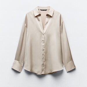 NWT ZARA FLOWY EFFECT BUTTON UP SHIRT